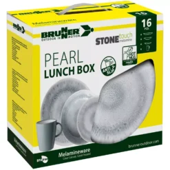 Campinggeschirr-Set Brunner Lunch Box Pearl C5X -Online Camping Angebote 16 teiliges stone touch melamingeschirrset brunner lunch box pearl c5x campinggeschirr set 1000 2 20503