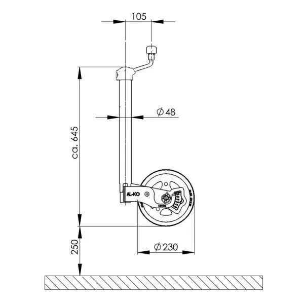 Wohnwagen-Stützrad AL-KO Stützrad Premium 4 Wohnwagen-Stützrad AL-KO Stützrad Premium – Bild 2