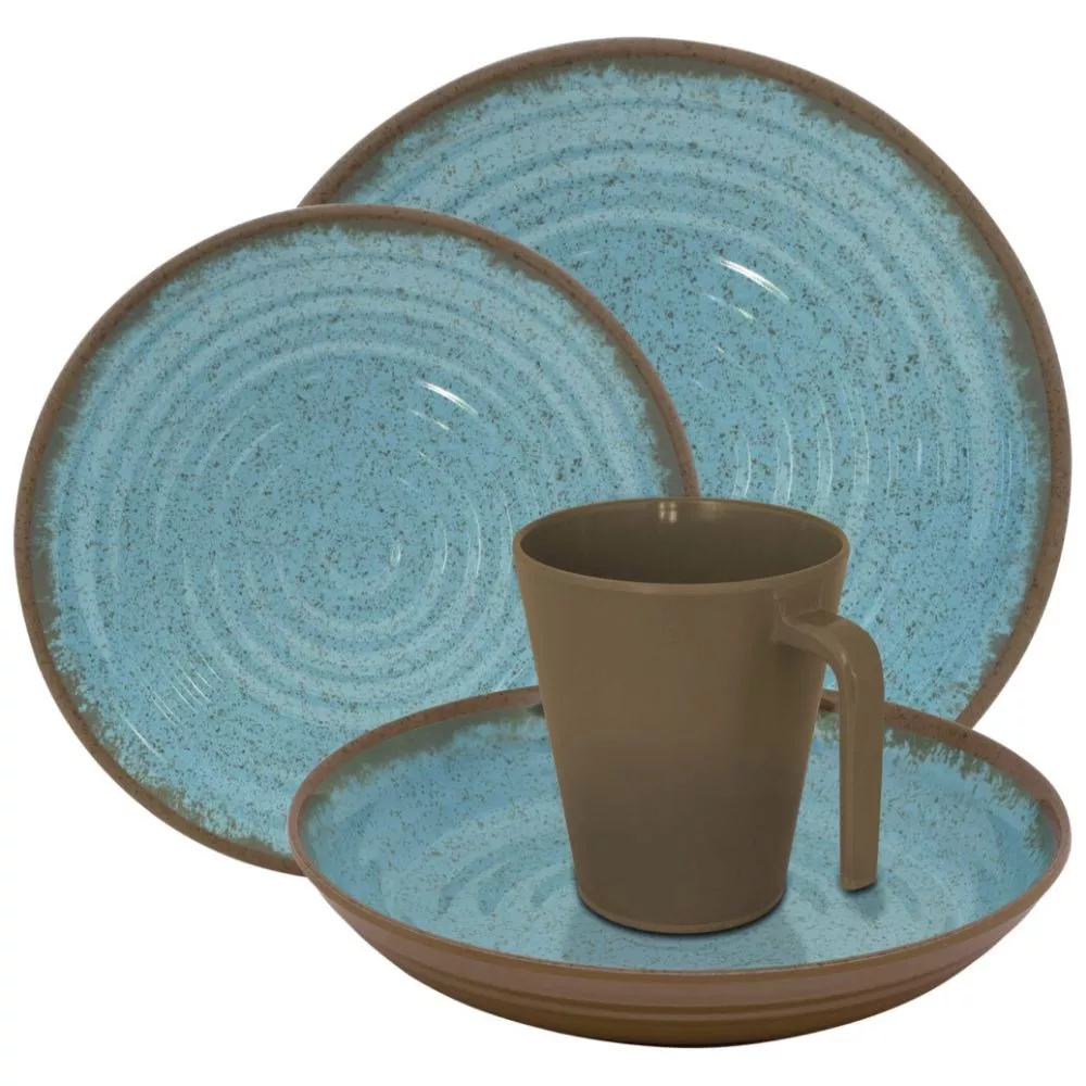 Campinggeschirr Eurotrail Ocean Melamin-Geschirrset 3 Campinggeschirr Eurotrail Ocean Melamin-Geschirrset