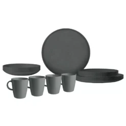 Campinggeschirr-Set Brunner Lunch Box PLA Tierra Magma C16 -Online Camping Angebote camping geschirrset brunner lunch box pla tierra magma c16 16 teiliges nachhaltiges geschirr teller tassen schwarz 1000 1 26163