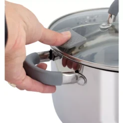 Camping-Kochtopf Eurotrail Gerona Mit Deckel, 1,5 Liter -Online Camping Angebote edelstahl campingtopf 1 5 liter mit induktionsboden und glasdeckel eurotrail gerona silikon griffe 1000 2 22118