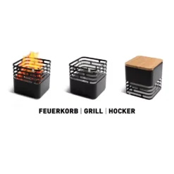 Höfats Feuerkorb Cube, Schwarz -Online Camping Angebote feuerkorb cube hoefats grillkorb campinggrill sitzhocker beistelltisch schwarz 1000 4 22389