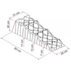Auffahrkeile Fiamma Level Up Premium Für Wohnmobil Und Wohnwagen -Online Camping Angebote fiamma level up premium stufenkeil 3 stufig masse 3 19006
