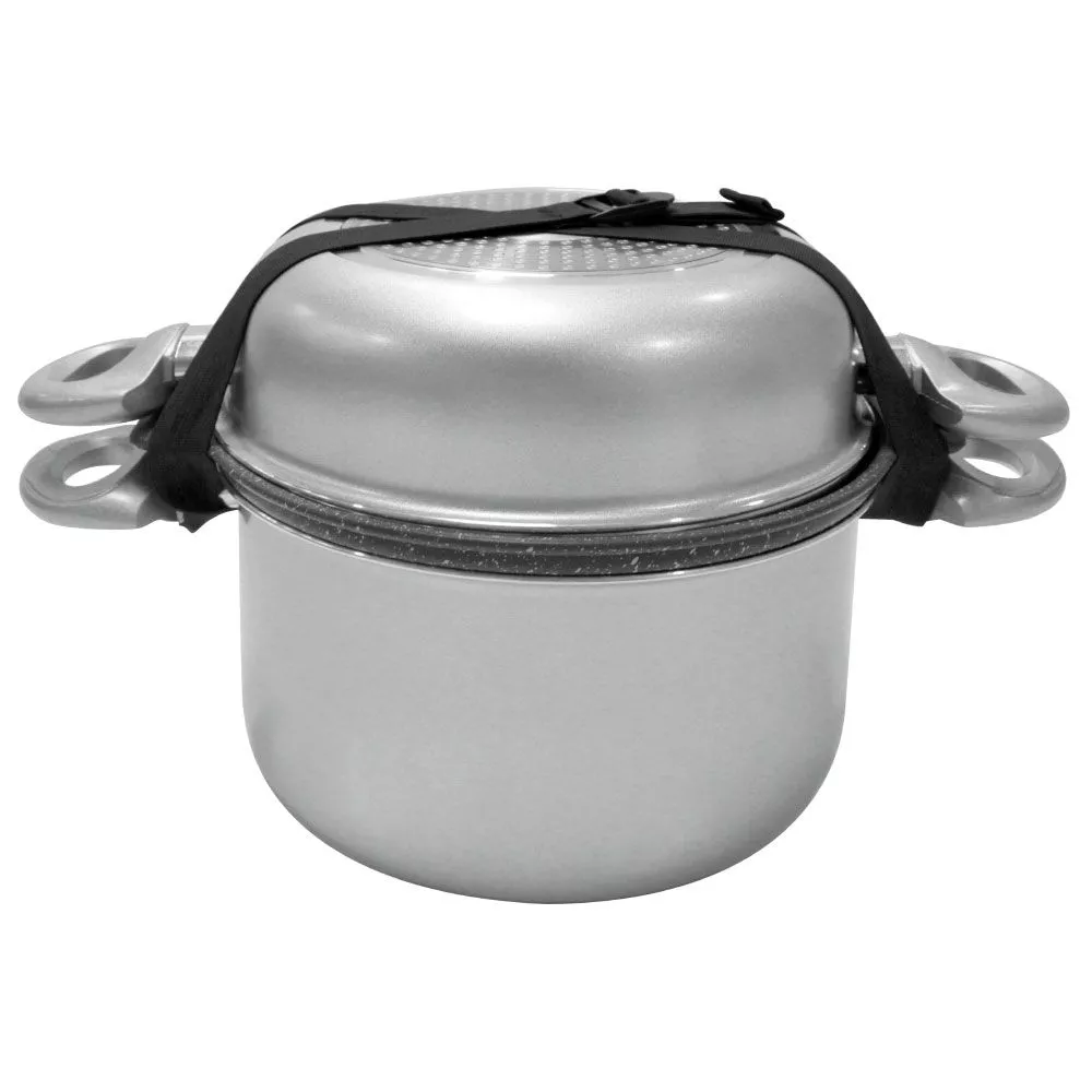 Camping-Kochgeschirr Gimex 9 Tlg. Kochtopfset Silver Ø 22 Cm Mit Induktion 4 Camping-Kochgeschirr Gimex 9 Tlg. Kochtopfset Silver Ø 22 Cm Mit Induktion – Bild 2