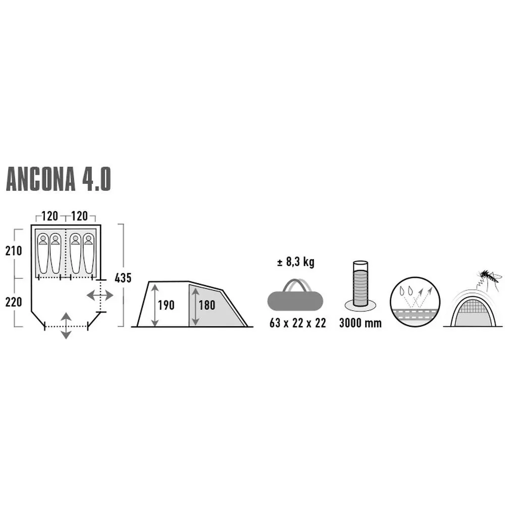 Tunnelzelt High Peak Ancona 4.0 4 Tunnelzelt High Peak Ancona 4.0 – Bild 2