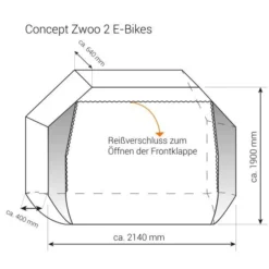 Veloschutzhülle, Fahrradhülle Hindermann Concept Zwoo Für 2 E-Bikes -Online Camping Angebote hindermann concept zwoo e bikes fahrradschutzhuelle 2 11203