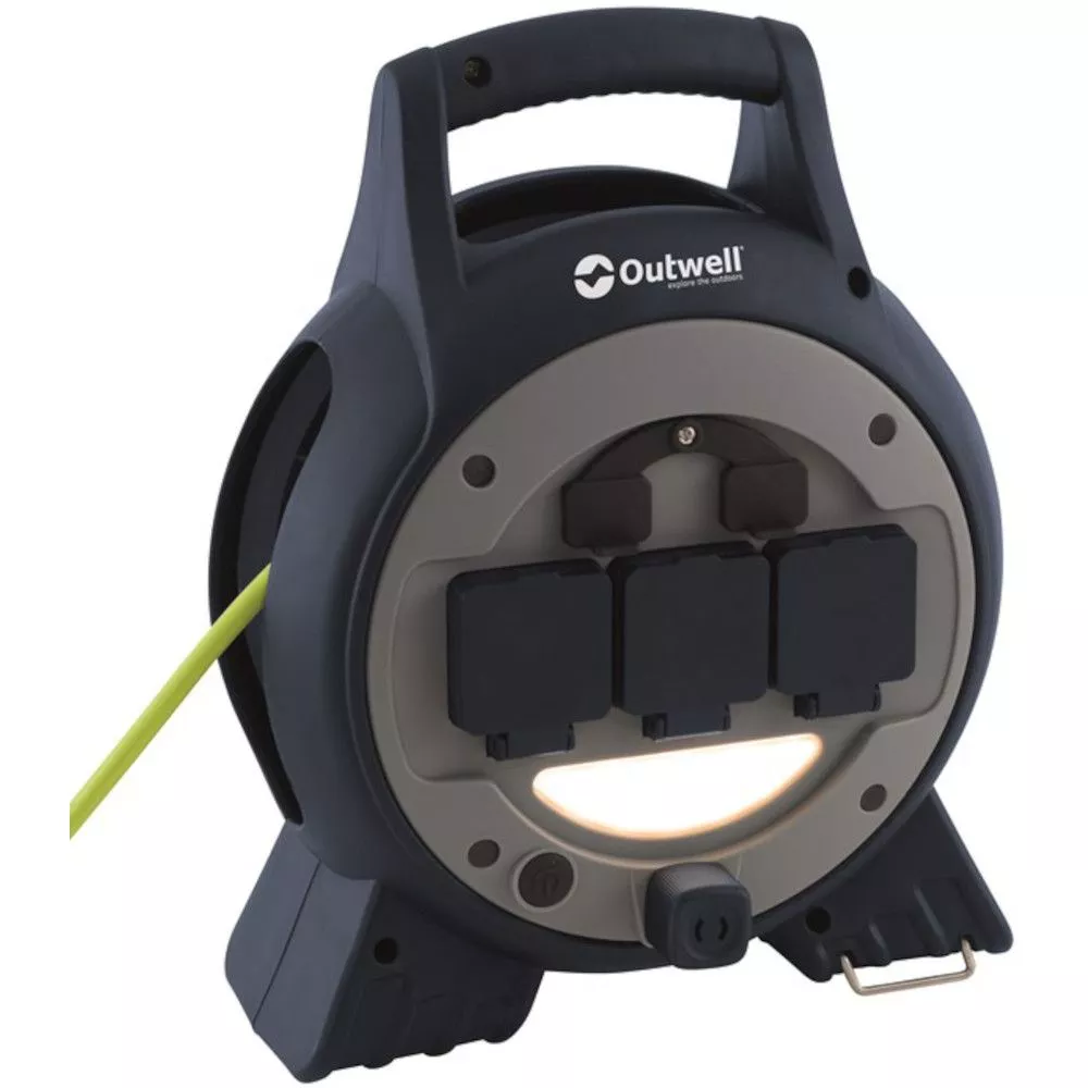 Mensa Mains Outwell 3-Wege-Netzkabeltrommel Mit USB/Lampe 4 Mensa Mains Outwell 3-Wege-Netzkabeltrommel Mit USB/Lampe – Bild 2