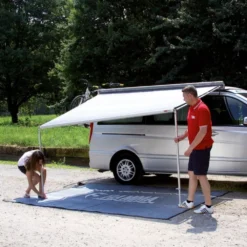 Wandmarkise Fiamma F35 Pro 220, Tuch: Royal Grey, Gehäuse: Titanium -Online Camping Angebote markise fiamma f35 pro mit stuetz fuessen 1000 7 22757