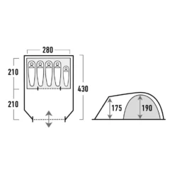 Kuppelzelt High Peak Santiago 5.0 -Online Camping Angebote masse groesse skizze high peak santiago 5 0 familienzelt kuppelzelt 5 personen campingzelt 1000 1 26541