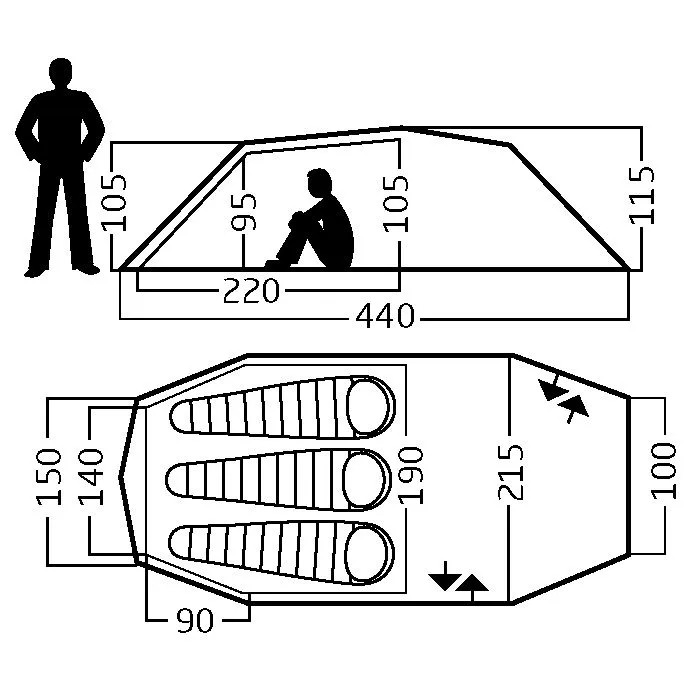 Tunnelzelt Nordisk Oppland 3 LW (2.0) | Forest Green 4 Tunnelzelt Nordisk Oppland 3 LW (2.0) | Forest Green – Bild 2