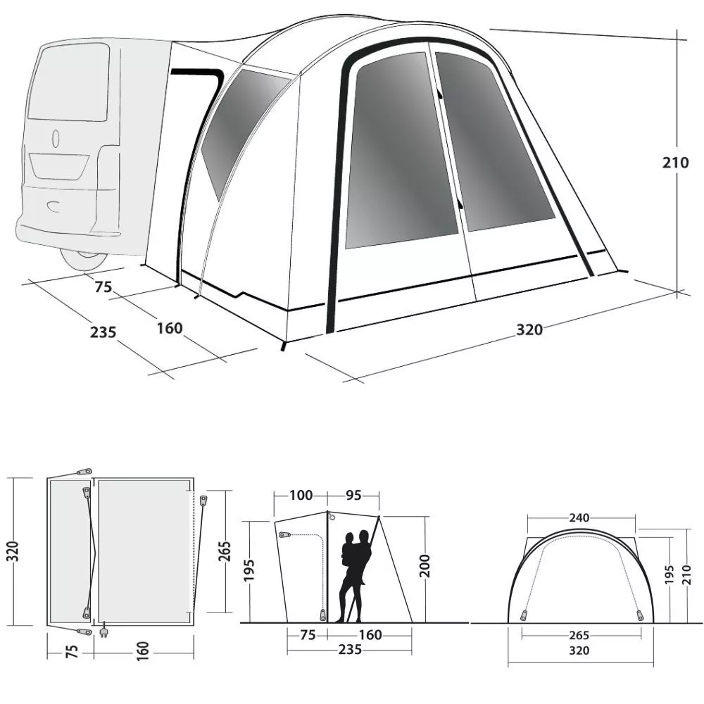 Freistehendes Busvorzelt Outwell Lakecrest 4 Freistehendes Busvorzelt Outwell Lakecrest – Bild 2