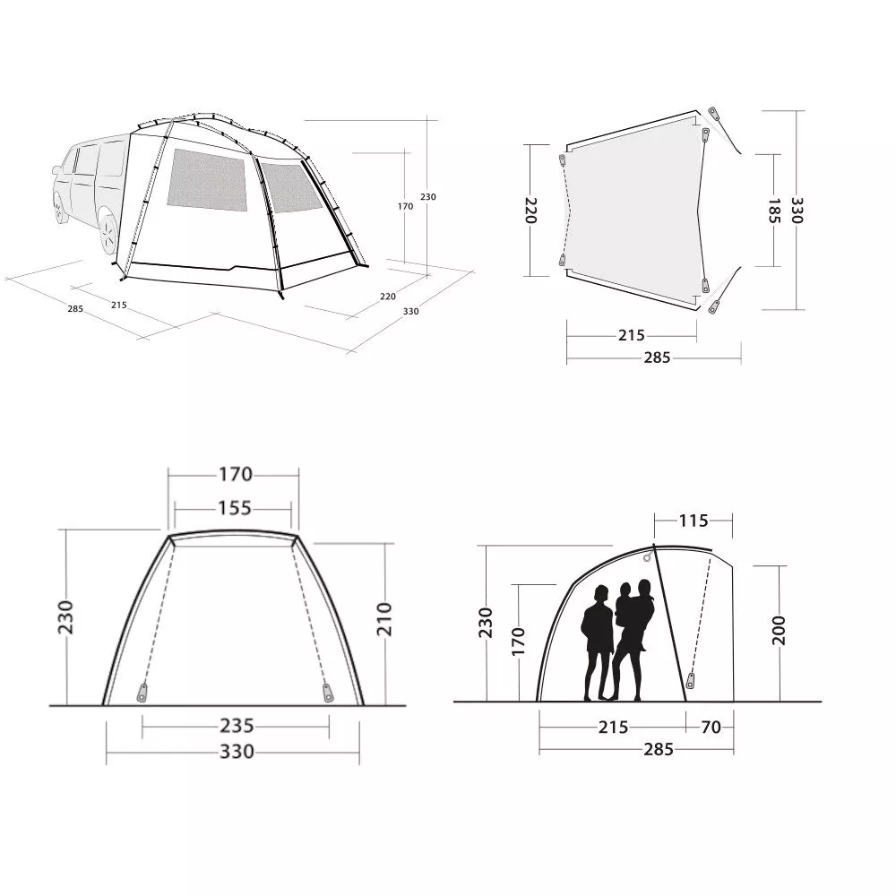 Freistehendes Busvorzelt Outwell Woodcrest Für Bus, SUV Und Minivan 4 Freistehendes Busvorzelt Outwell Woodcrest Für Bus, SUV Und Minivan – Bild 2