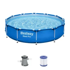 Familienpool Bestway Steel Pro Frame Pool Set 366x76 Cm, Rund -Online Camping Angebote runder aufstellpool bestway steel pro frame pool set 366x76cm grosser familienpool gestaengepool blau 1000 3 22548