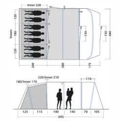 Aufblasbares Familienzelt Outwell Tennessee 7 Air -Online Camping Angebote skizze 2 outwell tennessee 7 air campingzelt familienzelt sieben personen 1000 2 27456