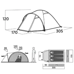 Easy Camp Setesdal 3 Trekkingzelt -Online Camping Angebote skizze groesse masse easy camp setesdal 3 drei personen zelt 1 27896