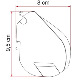 Wandmarkise Fiamma F35 Pro 250, Tuch: Royal Grey, Gehäuse: Schwarz -Online Camping Angebote skizze masse fiamma f35 pro markise 1000 10 22756