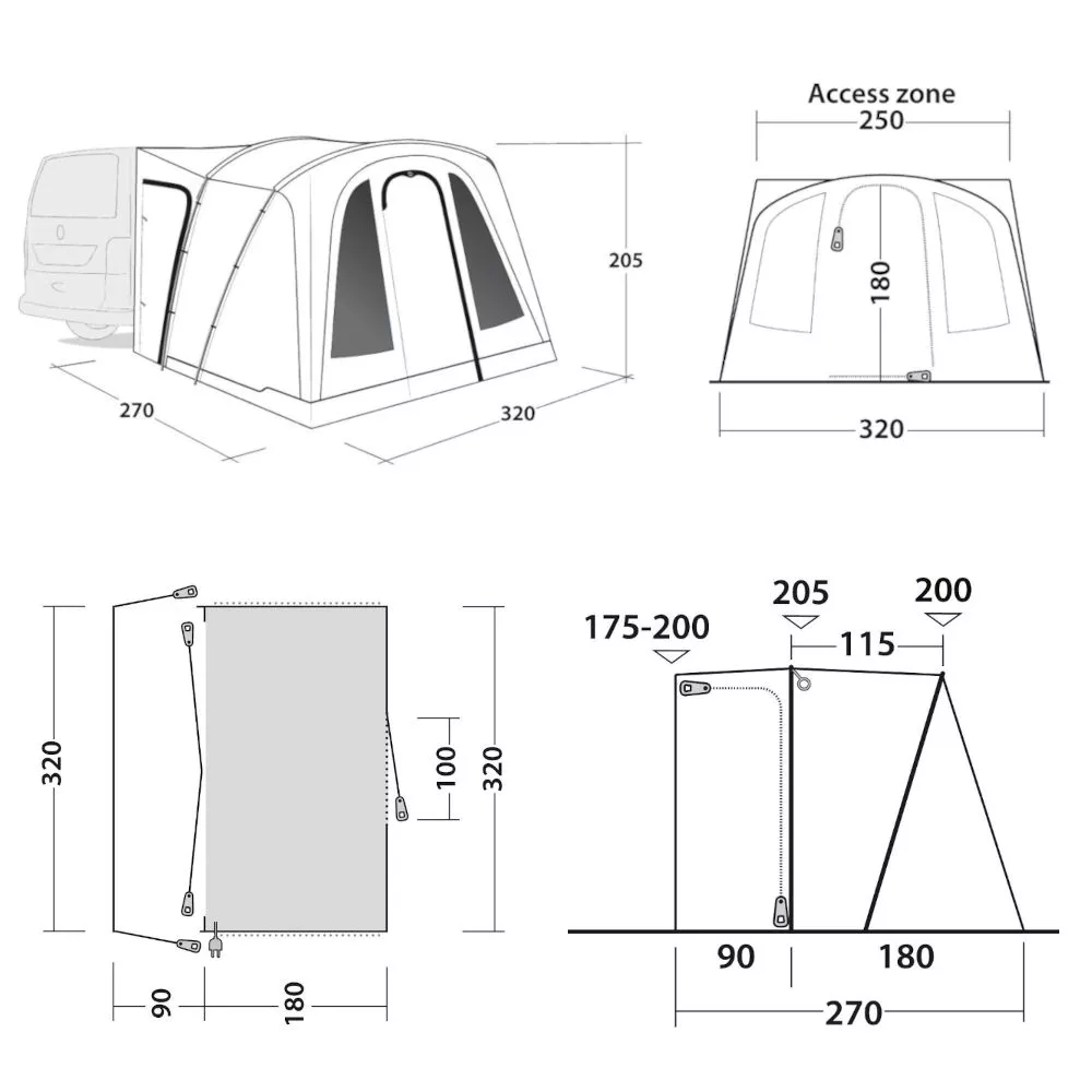Busvorzelt Outwell San Diego 4 Busvorzelt Outwell San Diego – Bild 2