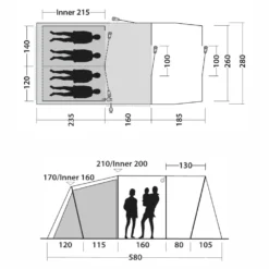 Familienzelt Outwell Rockwell 4 -Online Camping Angebote skizze masse outwell rockwell 4 campingzelt familienzelt vier personen 2 1000 2 27385