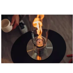 Höfats SPIN 1200 Tischfeuer, Grau -Online Camping Angebote spin1200 hoefats edelstahl tischfeuer glaszylinder ambiente 1000 4 25743