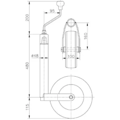 Deichsellaufrad Winterhoff Mit Stützlastanzeige ST 48-CW-255 SB, Vollgummi / Stahl -Online Camping Angebote winterhoff deichsel laufrad mit stuetzlastanzeige wohnwagenstuetzrad deichselrad chassis 1000 1 6825